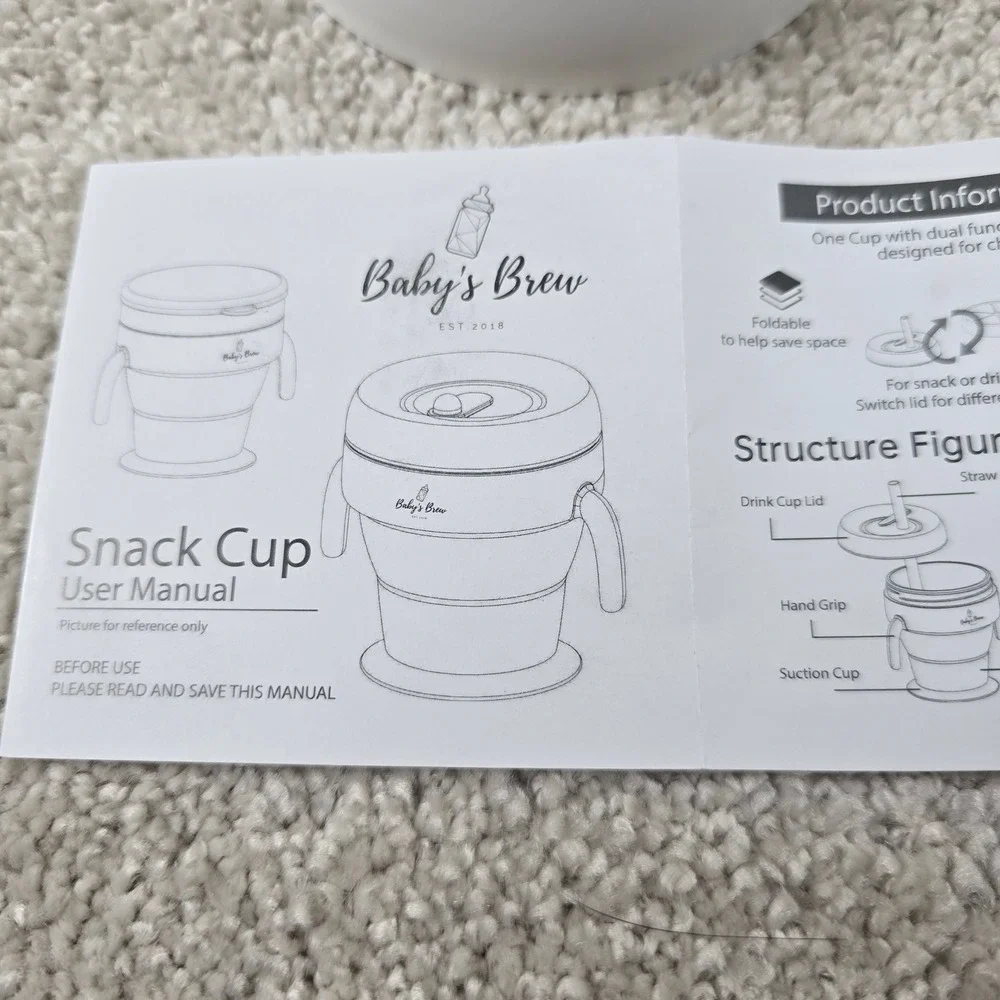 Baby's Brew 2 in 1 Snack Bowl + Cup Yellow Collapsible Silicone Suction Bottom